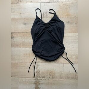 Carve Designs Size Small Black Tankini Top Ruched Adjustable Side Ties